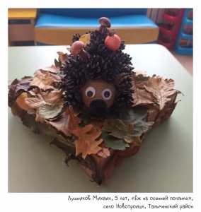 Лушников Михаил, 5 лет, «Ёж на осенней полянке»